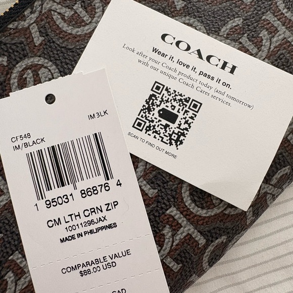 Coach Monogram Zip Wristlet in Brown and Gray - Picture 3 of 3